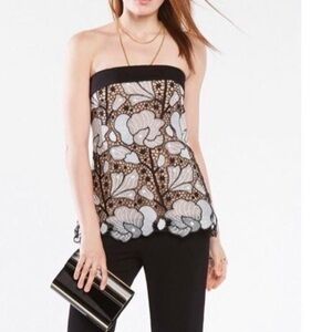 BCBGMAXAZRIA | Lea Strapless Embroidered Lace Top